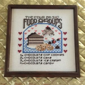 Vintage needle point picture frame